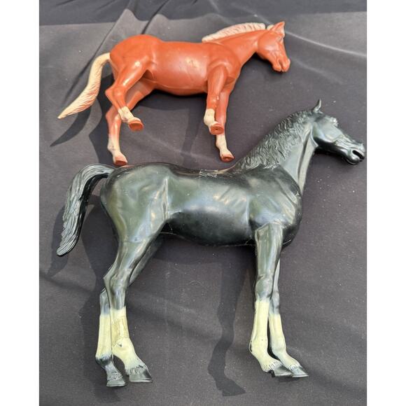 Rare Vintage Louis Marx Thunderbolt & Poncho 1960's Best Of the West Horses - Picture 2 of 12